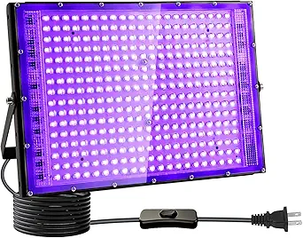 Photo 1 of 300W Black Lights, Blacklight Flood Light with Plug and Switch,for Glow Party, Black Light Party, Halloween, Body Paint, Neon Glow, Fluorescent Poster, Stage Lighting

