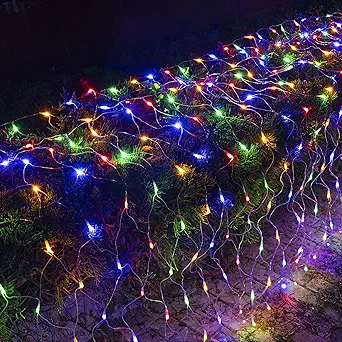Photo 1 of Dazzle Bright Christmas 360 LED Net Lights, 12FT x 5 FT Connectable Waterproof String Lights Clear Wire with 8 Modes, Christmas Decorations for Indoor Outdoor Xmas Yard Garden Decor (Multi Colored)
