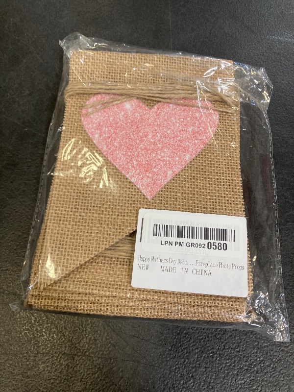 Photo 1 of Mother's Day Banner Decorations Burlap, Happy Mother's Day Decor Sign Pre-Strung Indoor Outdoor Hanging Decor for Home Fireplace Mantel Party Supplies Photo Props