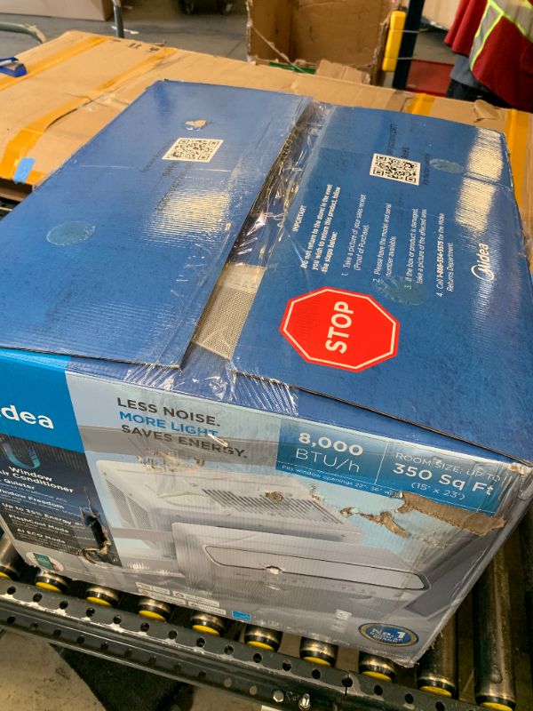 Photo 1 of Midea 8,000 BTU U Shaped Smart Inverter Window Air Conditioner - Cools 350 Sq Ft, Ultra Quiet with Open Window Flexibility - Alexa/Google Assistant Compatible - 37% Energy Savings, Remote (Updated)