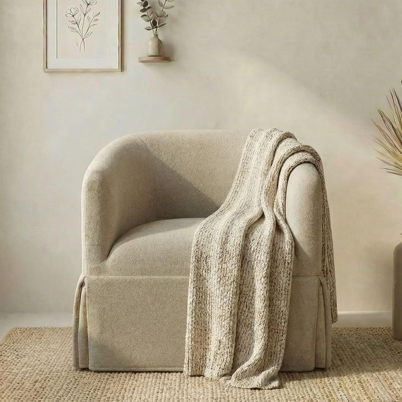 Photo 1 of Swivel Accent Chair, 360 Degree Performance Fabric Armchair Modern Barrel Chairs Armchair for Living Room Bedroom Home and Office,Taupe