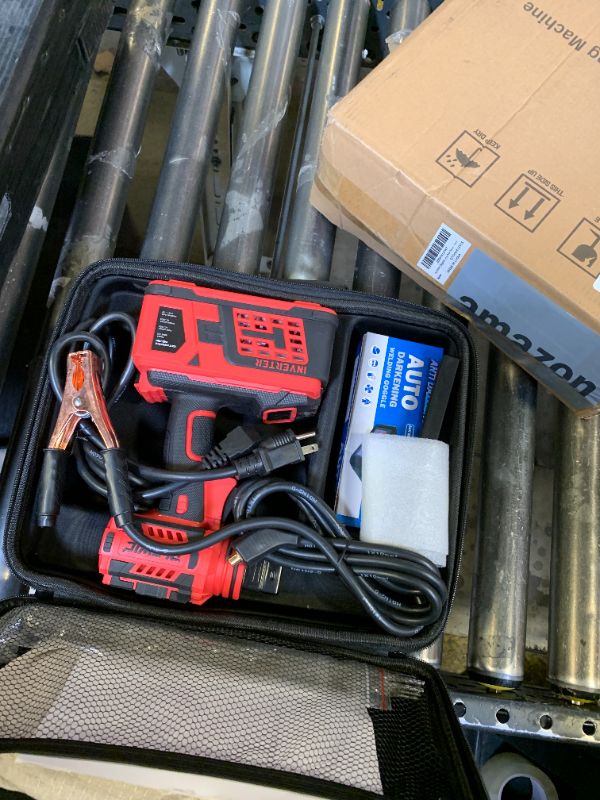 Photo 1 of PLOWIC Portable Welding Machine:?2026 Upgraded?110V Handheld Welder with Balanced Design, LCD Display & 3 Modes (MMA/Hot Start/Arc Force), 200A IGBT Inverter ARC Welder Gun Fits 1/16"-1/8" Rods, Red