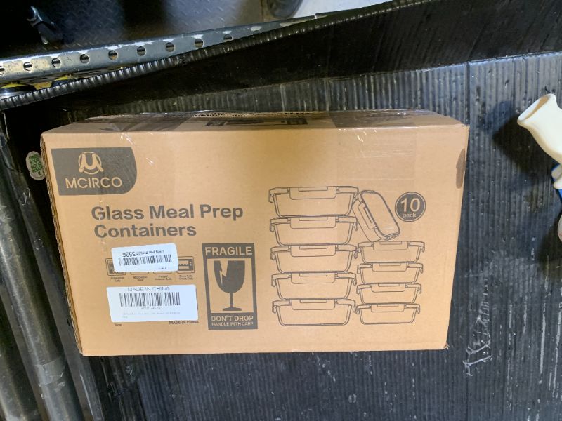 Photo 1 of [10-Pack]Glass Meal Prep Containers with Lids, MCIRCO Glass Food Storage Containers with Snap Locking Lids, Airtight Lunch Containers, Microwave, Oven, Freezer and Dishwasher, White