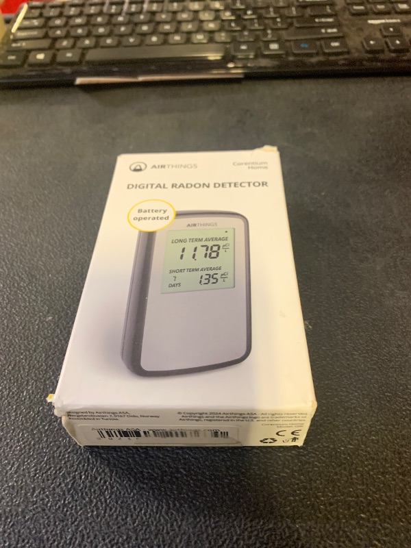 Photo 1 of Airthings Corentium Home Radon Detector 223 Portable, Lightweight, Easy-to-Use, (3) AAA Battery Operated, USA Version, pCi/L