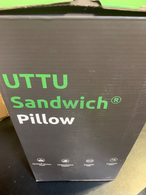 Photo 1 of UTTU Cervical Pillow for Neck Pain Relief, Memory Foam Neck Pillow for Sleeping, Adjustable Orthopedic Sandwich Pillow, Contour Cooling for Side Back Stomach Sleeper, Queen(23.6"×13.8"×5.2"/4.5")