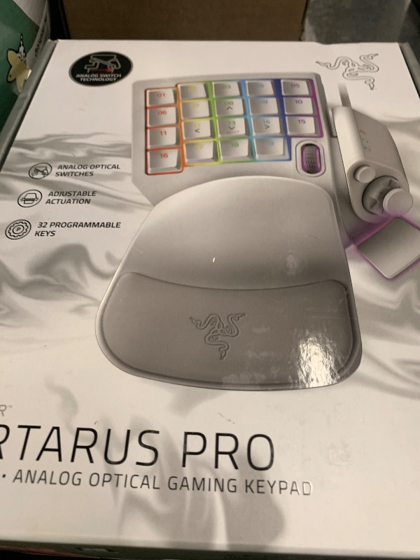 Photo 1 of Razer Tartarus Pro Gaming Keypad: Analog-Optical Key Switches - Rapid Trigger - Adjustable Actuation - 32 Programmable Keys - Customizable Macros - Chroma RGB Lighting - Mercury White