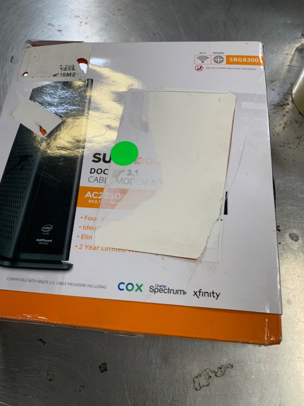 Photo 1 of ARRIS (SBG8300) - Cable Modem Router Combo - Fast DOCSIS 3.1 Gigabit & AC2350 WiFi ,Comcast Xfinity, Cox, Spectrum & more, 1 Gbps Max Internet Speeds , 4 OFDM Channels