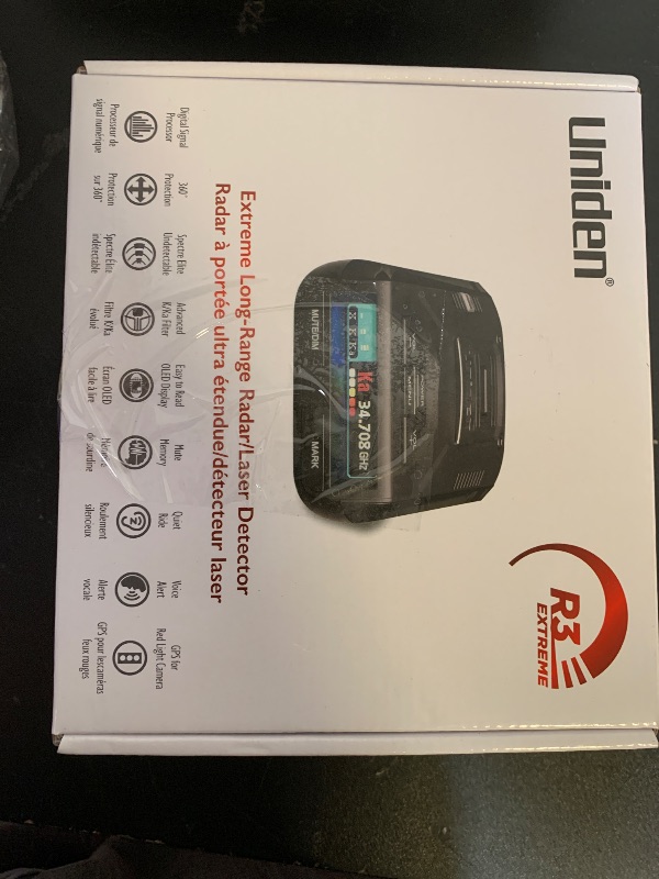 Photo 1 of Uniden R3 EXTREME LONG RANGE Laser/Radar Detector, Record Shattering Performance, Built-in GPS w/ Mute Memory, Voice Alerts, Red Light & Speed Camera Alerts, Multi-Color OLED Display , Black