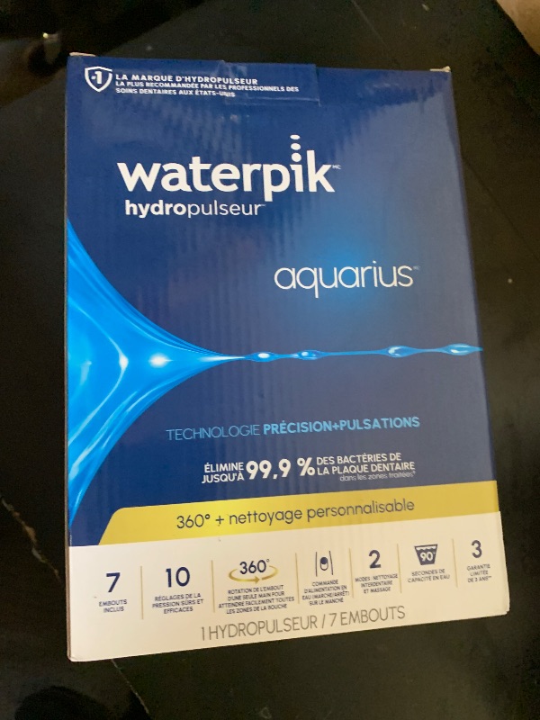 Photo 1 of Waterpik Aquarius Water Flosser For Teeth Cleaning, Gums, Braces, Dental Care, Electric Power With 10 Settings, 7 Tips For Multiple Users And Needs, ADA Accepted, White WP-660, Packaging May Vary
