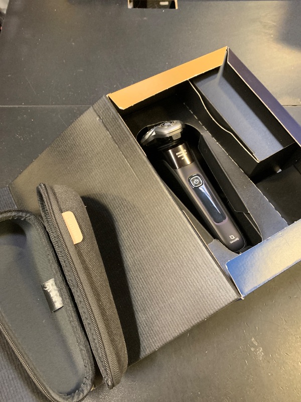 View 2 of Philips Norelco Shaver i9000, Wet & Dry Electric Shaver, Ink Black, SenseIQ Technology, Triple Lift & Cut System, 360 Rotating Dual SteelPrecision Precision Blades, Nose Trimmer, Model X9000/90