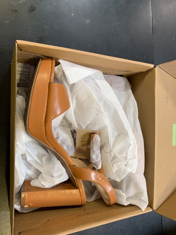 View 4 of DOBOLIN Wide Width Brown Heels for Women Chunky Block Platform Heels Comfortable Dress Shoes Fashion Wedding Party Evening Prom Dance, Size 10
