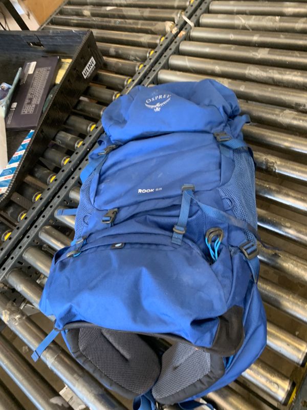 Photo 1 of Osprey Rook 65L Men's Backpacking Backpack, Astology Blue/Blue Flame
