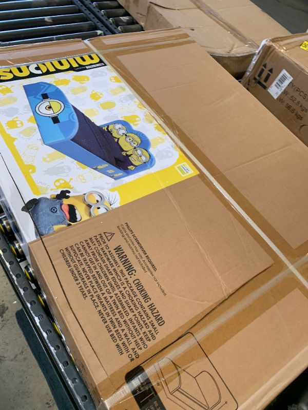 Photo 1 of Delta Children Minions Upholstered Twin Bed, Blue