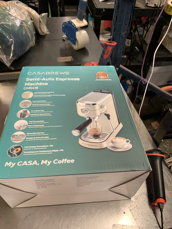 Photo 1 of CASABREWS CM5418 Espresso Machine 20 Bar, Small Espresso Maker with Milk Frother Steam Wand, Stainless Steel Espresso Coffee Machine with 34oz Removable Water Tank, Cafetera Espresso, Creamy