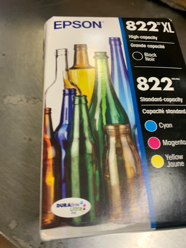 Photo 1 of EPSON 822 DURABrite Ultra Ink High Capacity Black & Standard Color Cartridge Combo Pack (T822XL-BCS) Works with WorkForce Pro WF-3820,3823, 4820, 4830, 4833, 4834