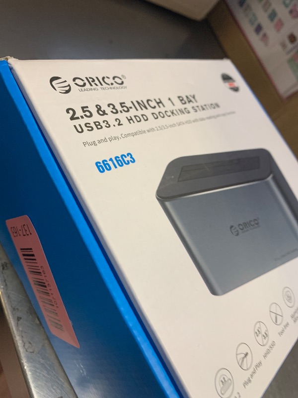 View 2 of ORICO Hard Drive Docking Station Aluminum USB C to SATA 3.0 (6 Gbps) Hard Drive Enclosure for 2.5/3.5 Inch SSD HDD UASP Supported with 12V 2A Power Supply Max Up to 18TB (6616C3)