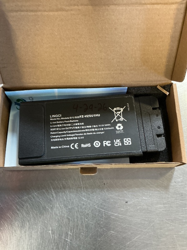 Photo 1 of LINGCI FZ-55 Battery, FZ-VZSU1HU Battery Replacement for Panasonic Toughbook 55 FZ-55 Mk1 FZ-VZSU1 10.8V 68Wh 6300mAh Li-Polymer (Not Suitable for CF-54)