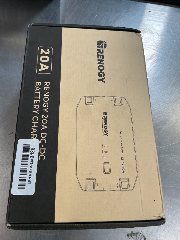 Photo 1 of RENOGY REGO 12V 20A DC-DC Battery Charger with LiFePO4 Activation, Waterproof Smart Battery Charger Compatibility with Flooded, Gel, AGM, and Lithium Batteries for RV Marine Truck All Weather