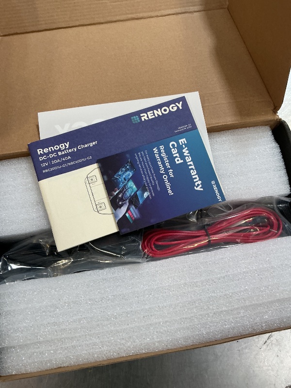 Photo 1 of RENOGY REGO 12V 20A DC-DC Battery Charger with LiFePO4 Activation, Waterproof Smart Battery Charger Compatibility with Flooded, Gel, AGM, and Lithium Batteries for RV Marine Truck All Weather