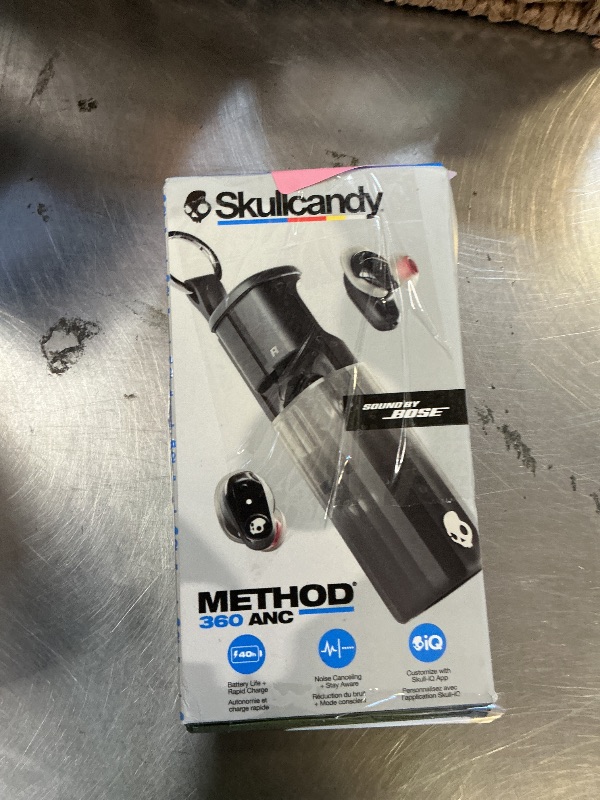 Photo 1 of Skullcandy Method 360 ANC Wireless Earbuds, Sound by Bose, Bluetooth Headphones, Premium Noise Cancelling, Up to 40 Hrs Battery, Sweat and Water Resistant, Microphone for iPhone Android - True Black
