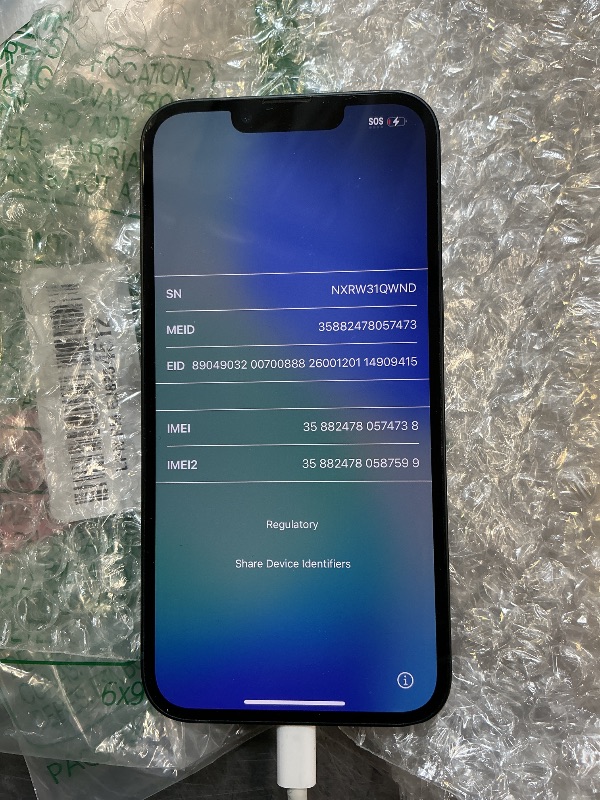 Photo 1 of **TOUCHSCREEN NOT FUNCTIONING** Apple iPhone 13, 128GB, Midnight - Unlocked (Renewed)
No charger