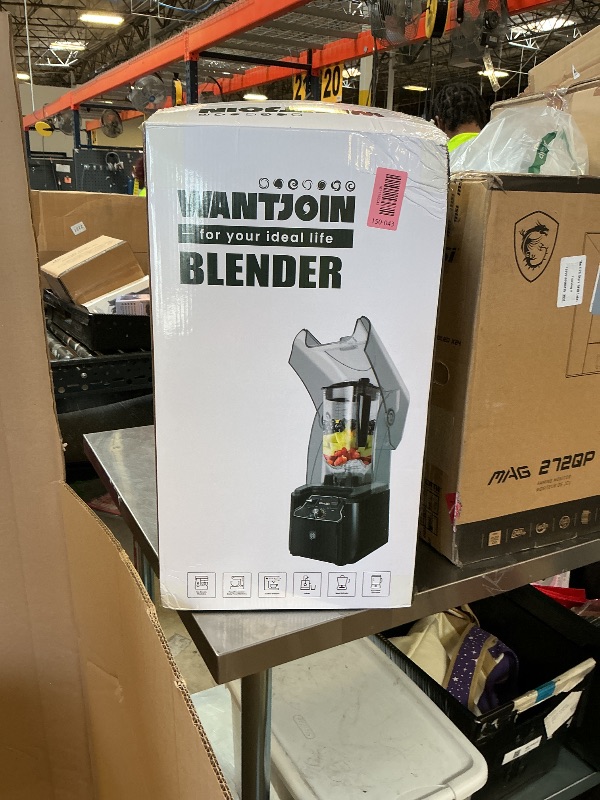 Photo 1 of WantJoin Commercial Professional Blender With Shield Quiet Sound Enclosure 2200W Industries Strong and Quiet Professional-Grade Power, Self-Cleaning, Silver