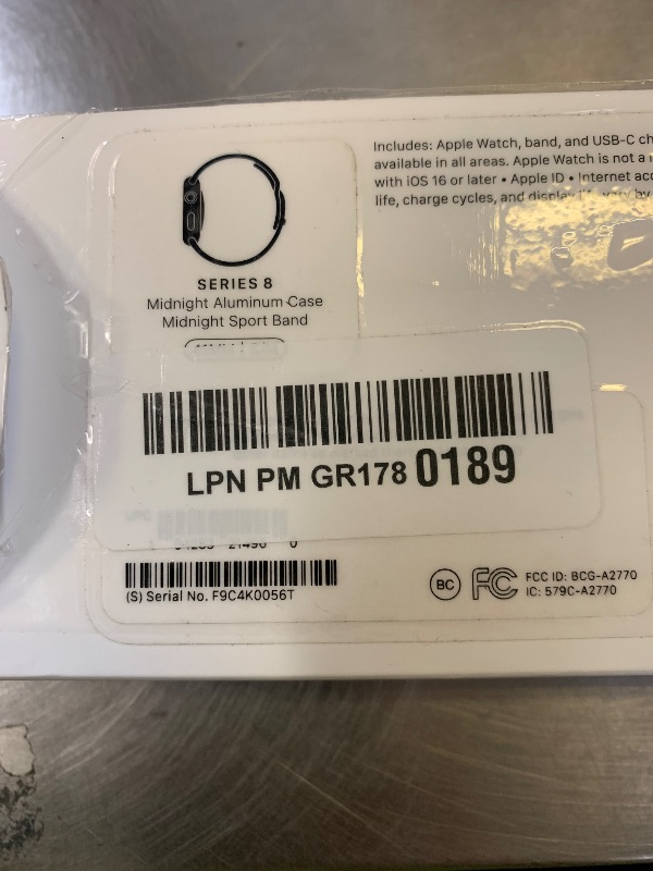 Photo 1 of Apple Watch Series 8 [GPS 41mm] Smart Watch w/Midnight Aluminum Case with Midnight Sport Band - S/M. Fitness Tracker, Blood Oxygen & ECG Apps, Always-On Retina Display, Water Resistant