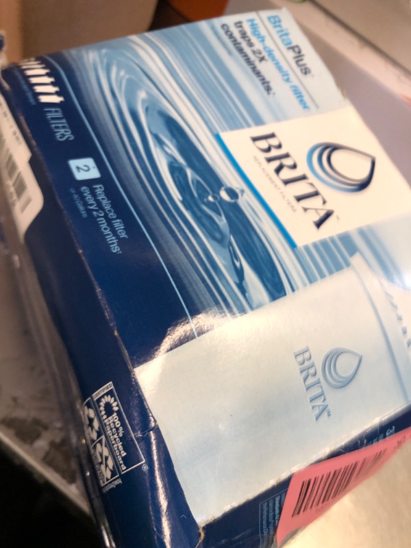 Photo 1 of Brita Plus Water Filter, BPA-Free, High-Density Replacement Filter for Pitchers and Dispensers, Reduces 2x Contaminants*, Lasts Two Months or 40 Gallons, Includes 6 Filters