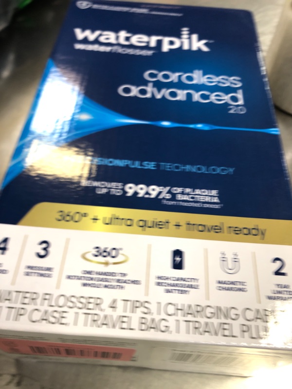 Photo 1 of Waterpik Cordless Advanced 2.0 Water Flosser For Teeth, Gums, Braces, Dental Care With Travel Bag and 4 Tips, ADA Accepted, Rechargeable, Portable, and Waterproof, Rose Gold WP-589, Packaging May Vary