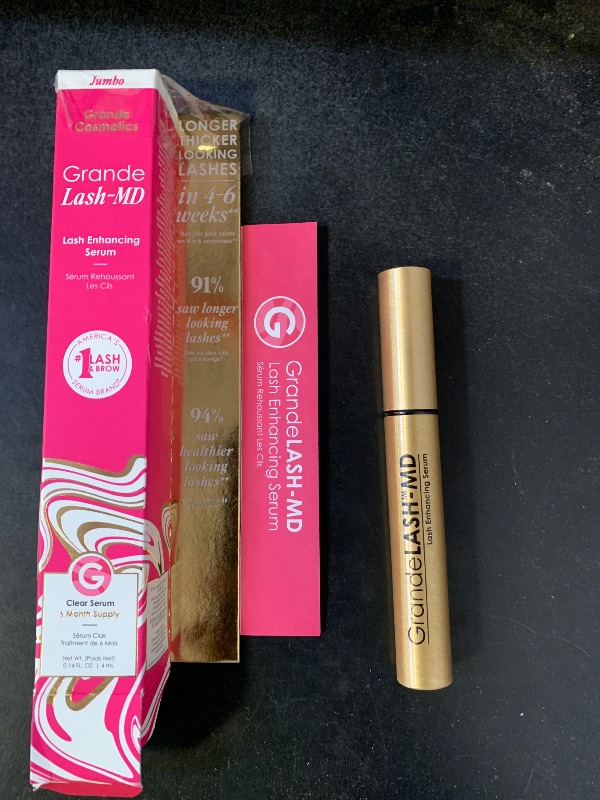 Photo 1 of Grande Cosmetics GrandeLASH-MD Lash Enhancing Serum - Peptide & Vitamin Infused Formula for Longer, Thicker, Fuller Looking Lashes - Ophthalmologist Tested, Cruelty-Free, 6 Month Supply (4mL)