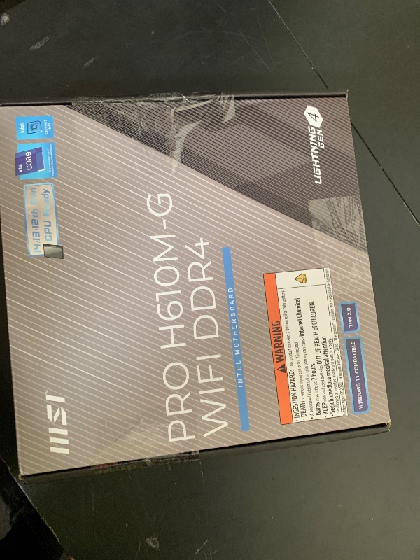 Photo 1 of MSI PRO H610M-G WiFi DDR4 ProSeries Motherboard (12th/13th/14th Gen Intel Core, LGA 1700 Socket, DDR4, PCIe 4, 2.5G LAN, SATA 6Gb/s, M.2 Slots, USB 3.2, Wi-Fi 5, Bluetooth 4.2, mATX)