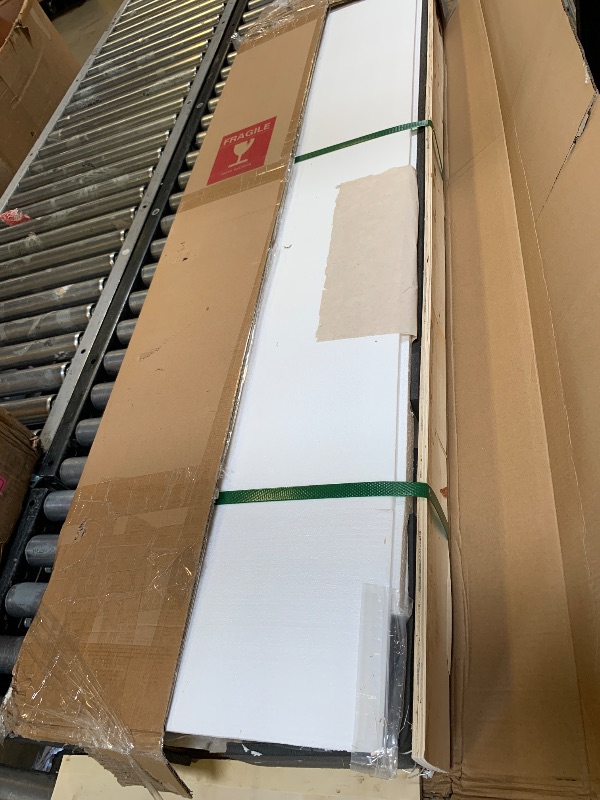Photo 1 of LFT HUIMEI2Y Glass Display Cabinet with LED Lights and Lock, 4-Shelf Curio Cabinets with Door, Tempered Glass Collection Display Showcase for Bedroom, Living Room 65”x 17”x 14.5” White (sealed) 
