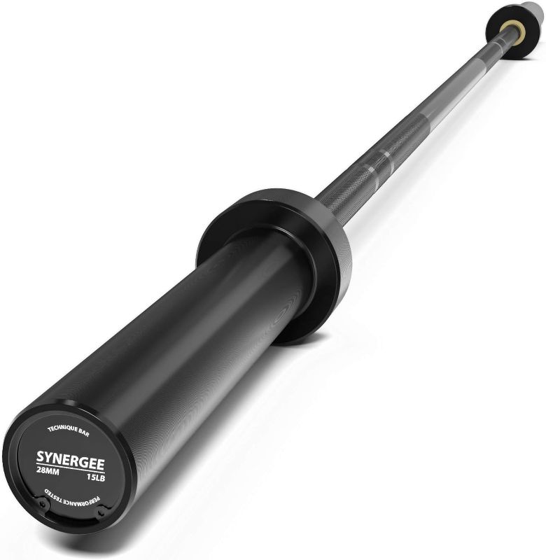Photo 1 of Synergee 15lb Technique Barbell Aluminum Bar for Form & Technique Training for Power & Olympic Lifting.
