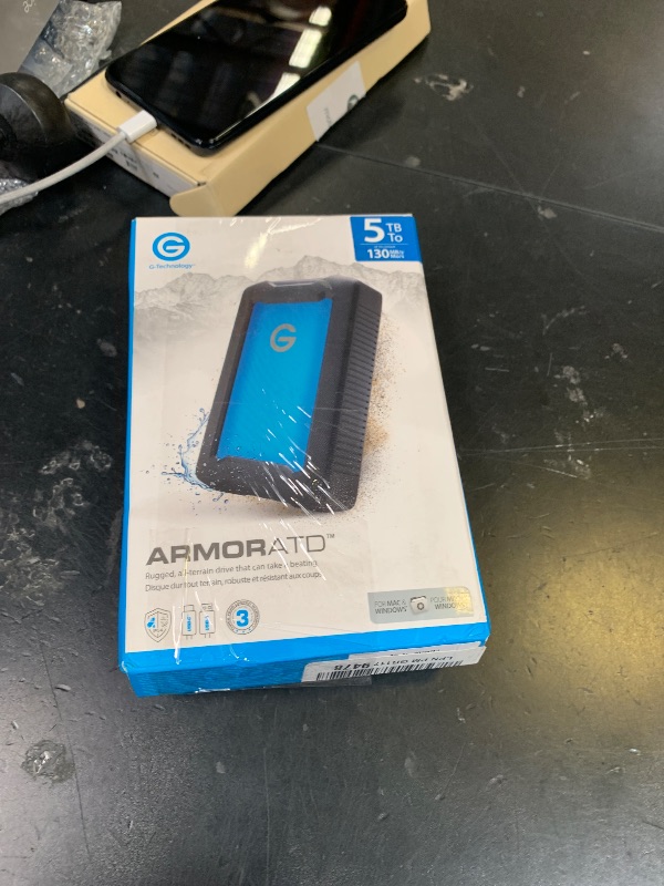 Photo 1 of G-Technology 5TB ArmorATD All-Terrain Rugged Portable External Hard Drive - USB-C, USB 3.1 Gen 1 - 0G10478-1