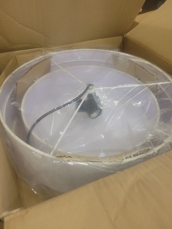 Photo 1 of 16.5'' Semi Flush Mount Ceiling Light, 3-Light Gold Ceiling Light Fixtures, Farmhouse Close to Ceiling Light with Linen Shade, Modern Drum Ceiling Light for Living Room/Hallway/Bedroom/Dining Room