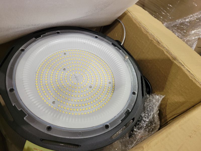 Photo 1 of 2 Pack 155W UFO LED High Bay Light with Reflector 22,500lm 5000K LED High Bay Lights AC110-277V 5' Cable with Plug Waterproof UFO Lights for Garage Shop Factory Warehouse ETL Listed