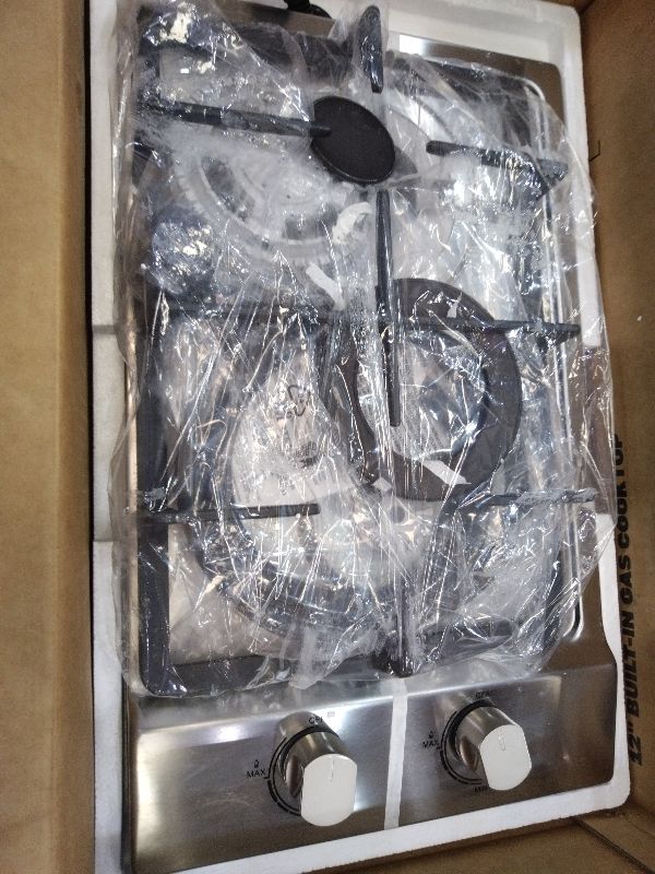 Photo 1 of 12 Inch Gas Cooktop, ThermoMate Heavy Built In Gas Rangetop with 2 High Efficiency SABAF Burners, NG/LPG Convertible 304 Stainless Steel Stove Top with Flame Out Protection, CSA Certified