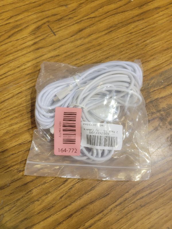 Photo 1 of 2 Pack 16.4FT Power Extension Cable Compatible with Wyze Cam V4,Wyze Cam V3,Wyze Cam OG, Blink Mini, Ring Indoor Cam (2nd Gen), Blink Mini Pan Tilt, Camera Extension Cable Cord for Security Camera
