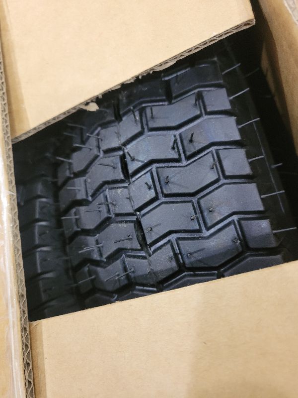 Photo 1 of 13x5.00-6 Tire and Wheel, Set of 2 Rubber Pneumatic Riding Lawn Mower Tires, Heavy Duty Lawn Mower Wheels with 3/4" Bushings and 6.6" Centered Hub, Tractor & Lawnmower Tires