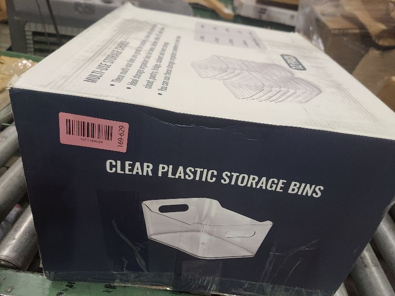 Photo 1 of 12 PACK Multi-Use Clear Plastic Storage Bins for Organizing w/ Labels - Home, Kitchen, Pantry, Bathroom, Office, Cabinet Shelf Organizer Bins - SOHO Collection, RV, Fridge Organization Containers -XXL