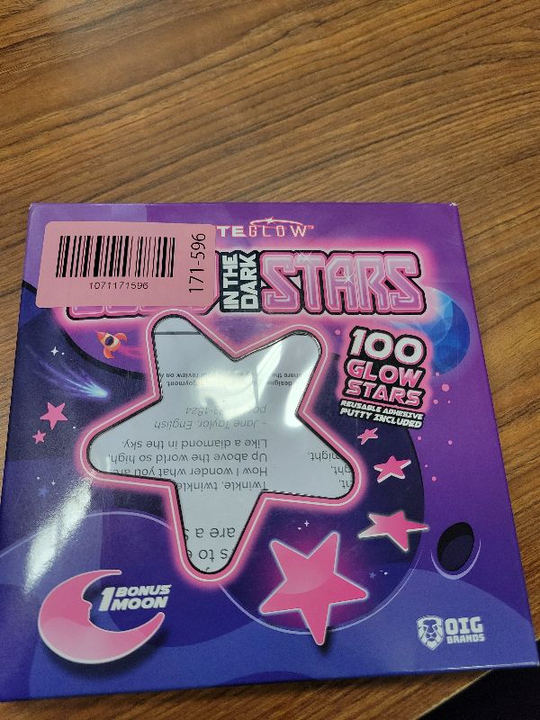 View 2 of 100PK Pink Glow in The Dark Stars for Ceiling Easter Basket Stuffers for Kids - Star Brite Plastic Glow Stars with Moon & Putty Ages 4,5,6,7,8,9,10,11,12 for Bedroom Space Night Light Room Non-Toxic