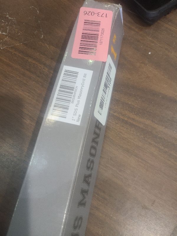 Photo 1 of 1 Inch SDS Plus Masonry Drill Bit for Concrete & Brick (12" Length - Industrial Grade) Fits All SDS Rotary Hammers - Carbide Tipped for Cement, Stone, Block, & More