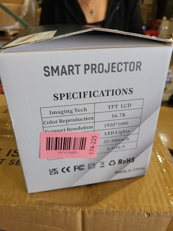 Photo 1 of [Built-in Apps ] Mini 4K Projector with Wifi and Bluetooth, Native 1080P Smart Portable Movie Projector with 270°Rotatable Stand, Android 13 OS, Auto Keystone, Support Big Screen for Home Bedroom