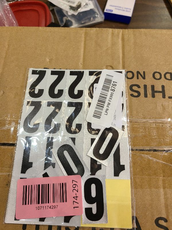 Photo 1 of 1.5 inch Self Adhesive Numbers for Mailbox, House Numbers, Reflective Mailbox Number, Trash Cans Number, for Outside, 60 PCS (Black/White)