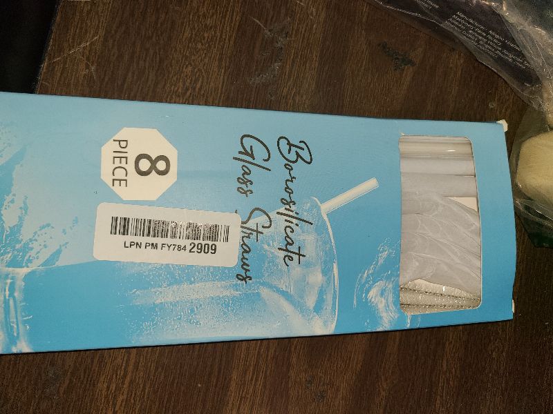 Photo 1 of 10-Piece Reusable Glass Drinking Straws - 10" x 10 mm - Smoothie Straws for Milkshakes, Frozen Drinks, Smoothies, Bubble Tea - Environmentally Friendly