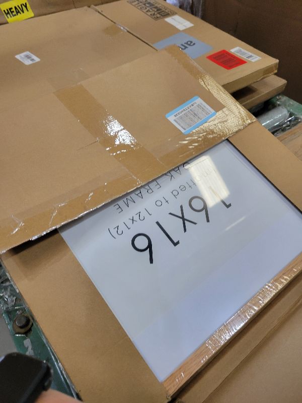 Photo 1 of 16x16 Picture Frame, USA-Sourced Oak Wood Photo Frame with HD Tempered Glass, Handcrafted Rounded Corner 16 x 16 Wooden Frame Matted to 12x12 Photos, 16x16 frame, Tabletop or Wall Display,Natural Color