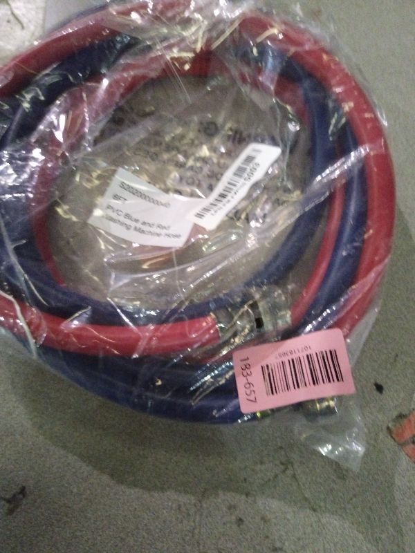 Photo 1 of 2 PACK 6FT Rubber Washing Machine Hoses Burst Proof Washer Water Hoses for Hot and Cold Water 3/4" Connection Water Supply Lines for ALL WASHERS by Fetechmate - 10 YEAR WARRANTY