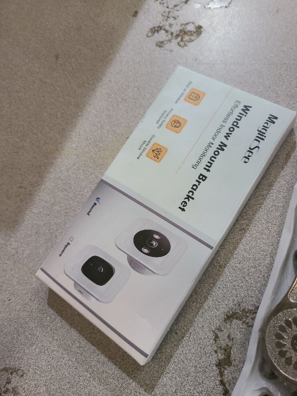 Photo 1 of 2 Pack Security Camera Window Mount Compatible with Tapo C120, No Drill No Screws Installation Required, Anti-Theft Strong Adhesive Tape Holder for Home Security, White
