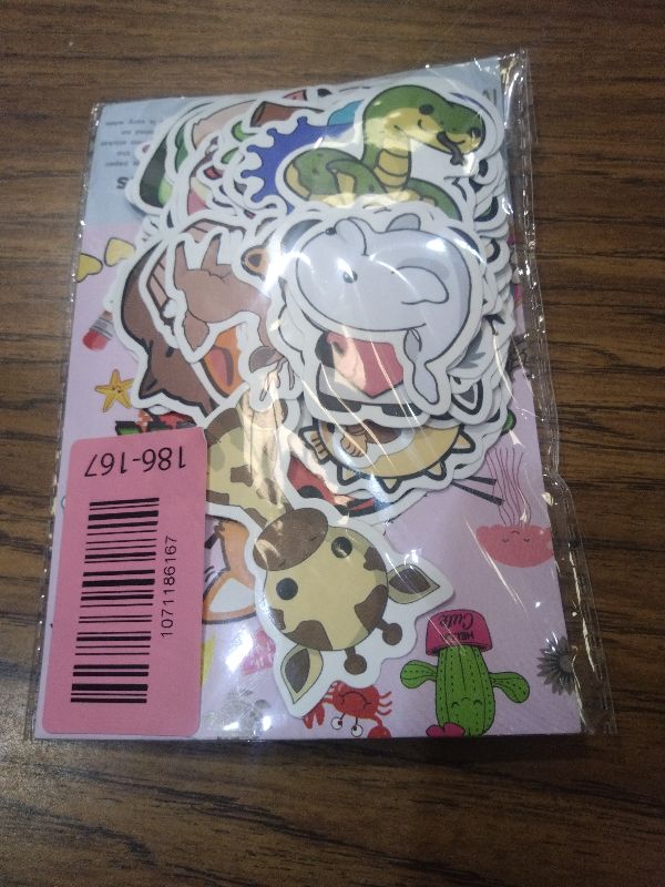Photo 1 of 100 Pcs Animal Stickers for Kids, Cute Water Bottle Stickers for Kids Waterproof, Vinyl Laptop Kid Sticker Pack, Kid Classroom Prizes for Elementary Students