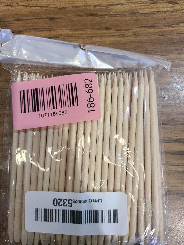 Photo 1 of 100Pcs Orange Wood Sticks for Nails, HOOMBOOM Double Sided Cuticle Pusher Remover Nail Art Manicure Pedicure Tool for Manicure Pedicure